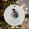 Personalized Daddy and Baby's First Christmas Ceramic Ornament, New Dad Photo Keepsake