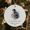 Personalized Daddy and Baby's First Christmas Ceramic Ornament, New Dad Photo Keepsake