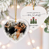 Custom Our First Christmas Married Ceramic Ornament, Mr & Mrs Photo Keepsake