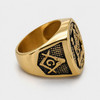 Master Masonic Silver Golden Freemason Compass Square Stainless Ring