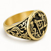 Vintage Freemason Masonic Square and Compass Horseshoe Ring Stainless Steel Jewelry