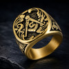 Vintage Freemason Masonic Square and Compass Horseshoe Ring Stainless Steel Jewelry