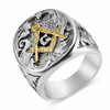Vintage Freemason Masonic Square and Compass Horseshoe Ring Stainless Steel Jewelry