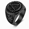 Vintage Master Mason Freemason Masonic Square and Compass Stainless Steel Signet Ring