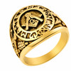 Master Mason Freemason Masonic Square and Compass Stainless Steel Signet Ring