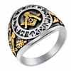 Master Mason Freemason Masonic Square and Compass Stainless Steel Signet Ring