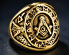 Master Mason Freemason Masonic Square and Compass Stainless Steel Signet Ring