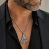 Masonic Master Mason Square Compass Rhinestone Pendant Necklace