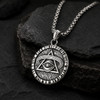 Masonic Eye of Providence Medallion Pendant Necklace