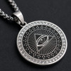 Masonic Eye of Providence Rhinestone Round Pendant Necklace