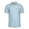 Personalized Golf Polo Shirt, Custom Name Botanical Golf Shirt, Blue Leaf Print Polo, Country Club Golf Gift, Men's Polo Shirt S-5XL
