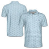 Personalized Golf Polo Shirt, Custom Name Botanical Golf Shirt, Blue Leaf Print Polo, Country Club Golf Gift, Men's Polo Shirt S-5XL