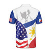 Personalized Filipino American Polo Shirt, Philippines USA Flag Shirt, Custom Name Pinoy Pride, Filipino Gift, Men's Polo Shirt S-5XL