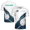 Personalized Pickleball Polo Shirt, Custom Name & Team Pickleball Jersey, Navy Teal Sports Design, Men's Polo Shirt S-5XL