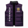 Customized Name, Court and Number Order of Amaranth Puffer Vest Jacket M-8XL
