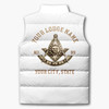 Personalized Master Mason Puffer Vest, Custom Masonic Lodge Name Jacket, Freemason Gift, Masonic Vest, Plus Size M-8XL