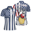Custom Name, Team Name Bowling Ball American Flag Women's Polo Shirt S-5XL
