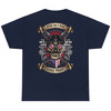 Skull American Flag Ride So I Don't Choke People Funny Motorcycle (ON BACK) T-shirt