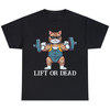 Funny Welding Cat T-Shirt, Weightlifting Humor Lift or Dead Cat Tee