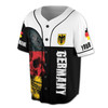 Custom Name Dark Skull Germany Flag Germany Coat Of Arms Baseball Jersey S-5XL