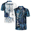 Custom Name Undertow Mystic Blue Jungle Disc Golf Men's Polo Shirt S-5XL