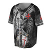 Lion Behind Knight Templar Grunge Baseball Jersey S-5XL