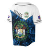 Custom Name Patriotic Belize Coat of Arms Sub Umbra Floreo Baseball Jersey S-5XL