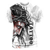 Tattoo Art Jesus Christ Pray For Us Grunge Men's T-shirt S-5XL