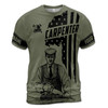 Custom Name Proud To Be Carpenter Patriotic American Flag Grunge Men's T-Shirt S-5XL