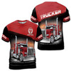 Custom Name Funny Truck Driver Trucker Lover Gift Men's T-shirt S-5XL