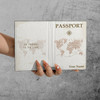 Custom Retro World Map Leather Passport Cover, Passport Holder, Passport Wallet