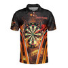 Custom Name Team Name Red Flame Darts Arrows Darts Team Men's Polo Shirt S-5XL