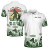 Custom Name Big Foot Sasquatch Looking For Golf Balls 3D Polo Shirt Size S-5XL