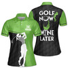Custom Name Golf Now Wine Later Women's Polo Shirt S-5XL