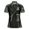 Custom Name Camouflage Camo Pattern Lady Disc Golf Women's Polo Shirt S-5XL