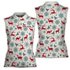Vintage Christmas With Reindeer Snowflakes Women Sleeveless Polo XS-4XL