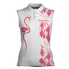 Custom Name Queen Of The Green Flamingo Queen Of Golf Women Sleeveless Polo XS-4XL