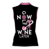 Custom Name Golf Now Wine Later Black Pink Women Sleeveless Polo XS-4XL