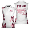 Flamingo I'm Not Swearing Argyle Pattern Golf Women Sleeveless Polo Size XS-4XL