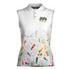 Peace Love And Golf Watercolor Symbol Women Sleeveless Polo XS-4XL
