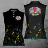Custom Name Peace Love Golf LGBTQ Pride Rainbow Golf 3d Women Sleeveless Polo Size Xs-4xl