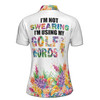 Custom Name Colorful Flower I'm Using My Golf Words Women's Polo Shirt S-5XL