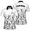 Personalized Gray Camo Camouflage Lady Golfer Women's Polo Shirt S-5XL