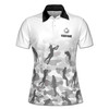 Personalized Gray Camo Camouflage Lady Golfer Women's Polo Shirt S-5XL