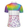Custom Name Rainbow Color Fore! Golf Pattern Women's Polo Shirt S-5XL