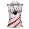 Personalized Bowling Apparel Red And White Women Sleeveless Polo S-5XL
