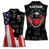 Personalized Eagle America Love Bowling Women Sleeveless Polo S-5XL