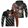 One Nation Under God Eagle American Flag Leather Pattern Hoodie S-5XL
