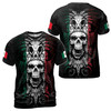 Ancient Mexico Skull Aztec Tattoo Tribal Pattern Grunge Men's T-shirt S-5XL