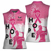 Custom Name Pink Glitter Hope Lady Golfer Women Sleeveless Polo XS-4XL